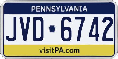 PA license plate JVD6742