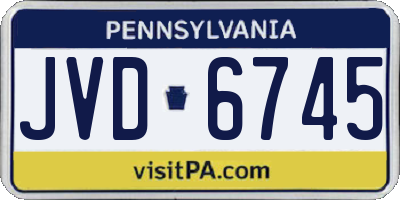 PA license plate JVD6745