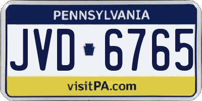 PA license plate JVD6765