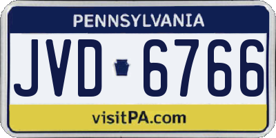 PA license plate JVD6766