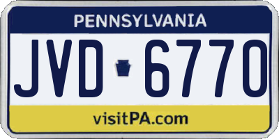 PA license plate JVD6770