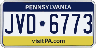 PA license plate JVD6773