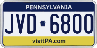 PA license plate JVD6800