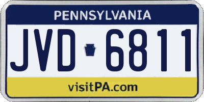 PA license plate JVD6811