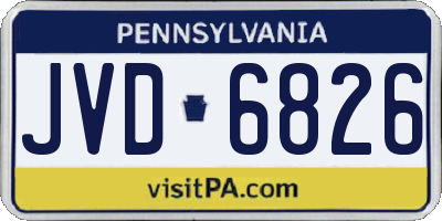 PA license plate JVD6826