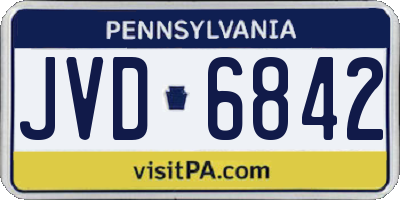 PA license plate JVD6842