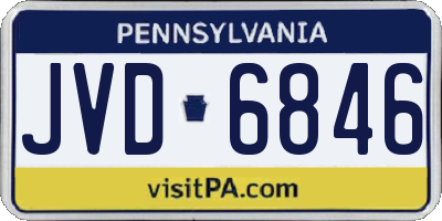 PA license plate JVD6846
