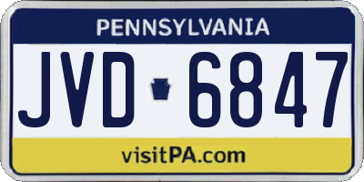 PA license plate JVD6847