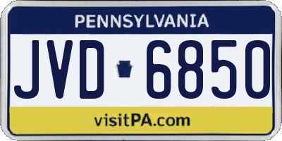 PA license plate JVD6850