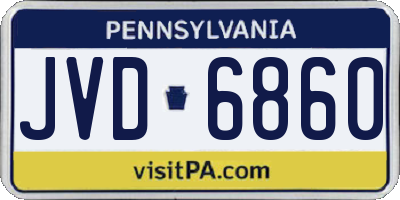 PA license plate JVD6860