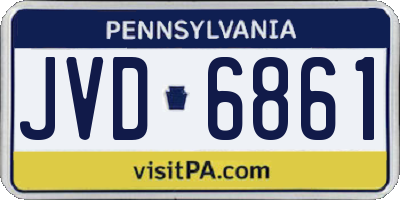 PA license plate JVD6861