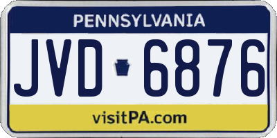 PA license plate JVD6876