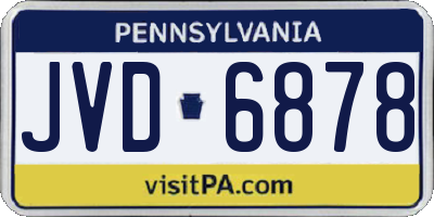 PA license plate JVD6878