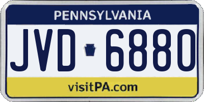 PA license plate JVD6880