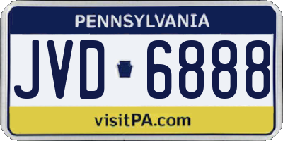 PA license plate JVD6888