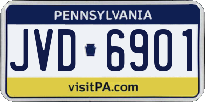 PA license plate JVD6901