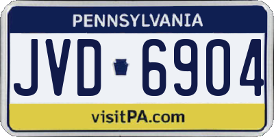 PA license plate JVD6904