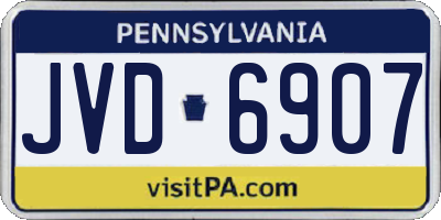 PA license plate JVD6907