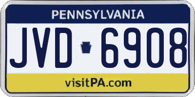 PA license plate JVD6908