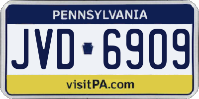 PA license plate JVD6909