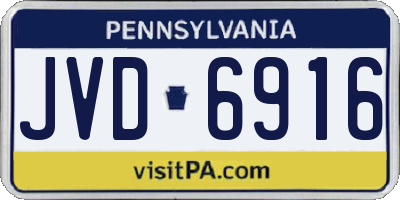 PA license plate JVD6916