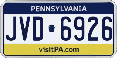 PA license plate JVD6926
