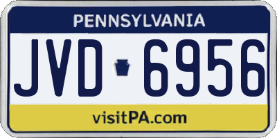 PA license plate JVD6956