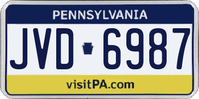 PA license plate JVD6987