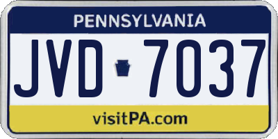 PA license plate JVD7037