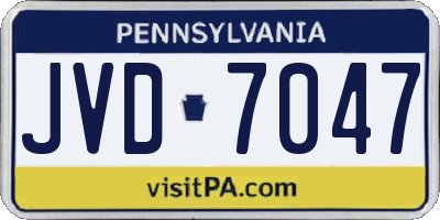 PA license plate JVD7047