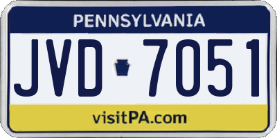 PA license plate JVD7051