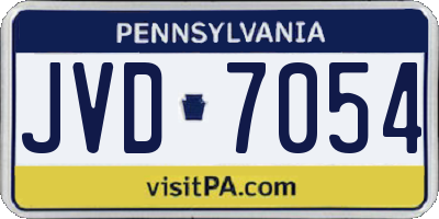 PA license plate JVD7054