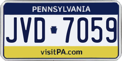 PA license plate JVD7059