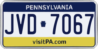 PA license plate JVD7067