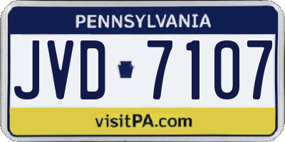PA license plate JVD7107