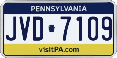 PA license plate JVD7109