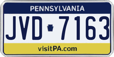 PA license plate JVD7163