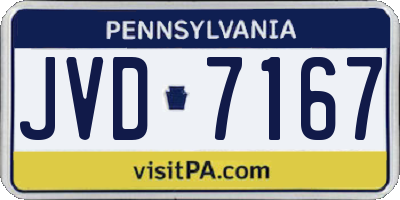 PA license plate JVD7167