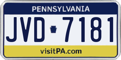 PA license plate JVD7181