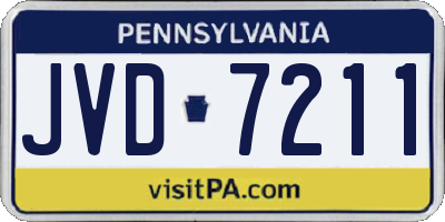 PA license plate JVD7211