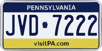 PA license plate JVD7222
