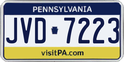 PA license plate JVD7223