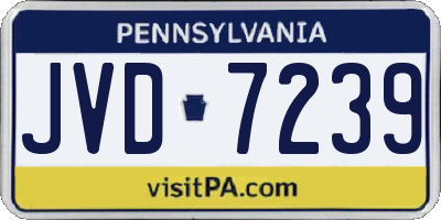 PA license plate JVD7239