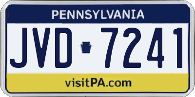 PA license plate JVD7241