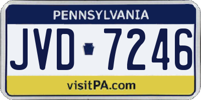 PA license plate JVD7246