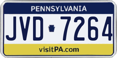 PA license plate JVD7264