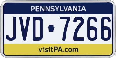 PA license plate JVD7266