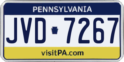 PA license plate JVD7267