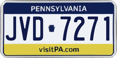 PA license plate JVD7271