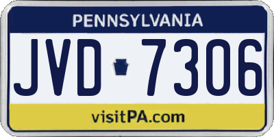 PA license plate JVD7306